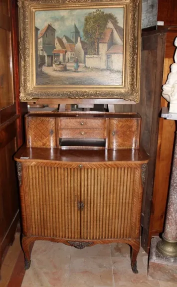 Cabinet Louis XV en marqueterie XIXe