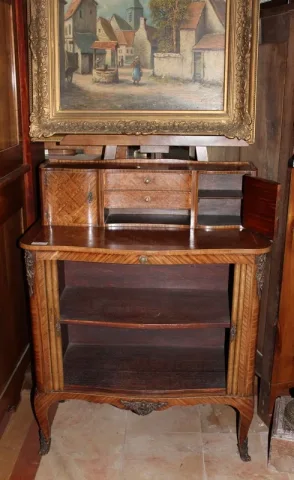 Cabinet Louis XV en marqueterie XIXe