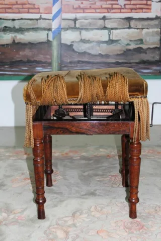 Tabouret réglable en palissandre XIXe