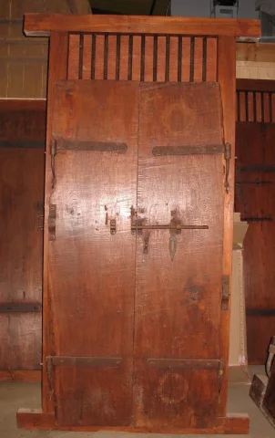 Portes de maison coloniale en teck XIXe