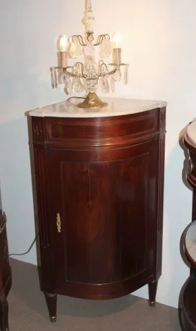 PAIR OF LOUIS XVI STYLE CORNER CUPBOARDS