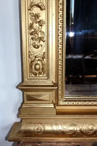 Miroir Louis XIV en bois doré XIXe