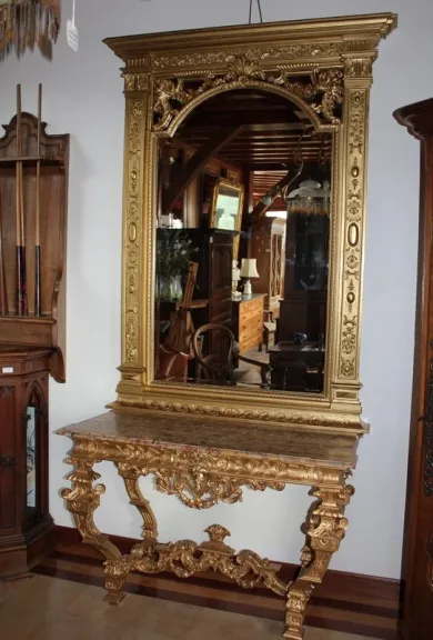 TABELLA DI CONSOLE DI GILTWOOD DI LOUIS XIV STYLE