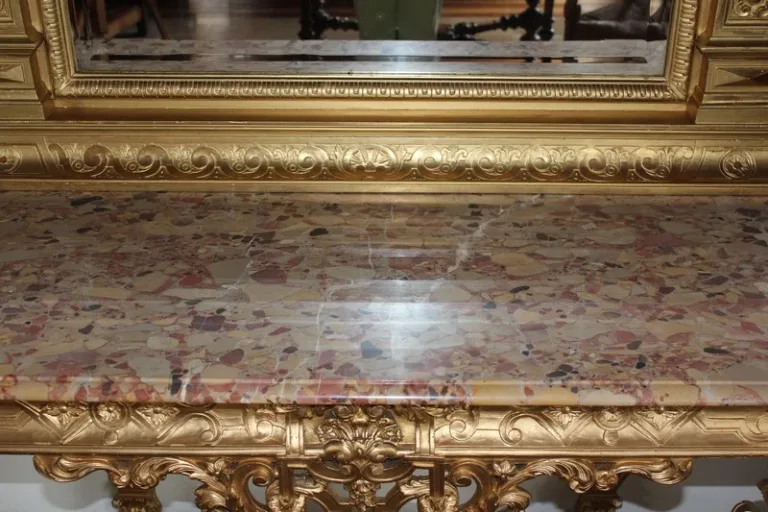 TABELLA DI CONSOLE DI GILTWOOD DI LOUIS XIV STYLE