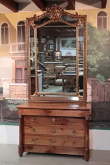 Miroir à Réserves en bois doré XIXeme