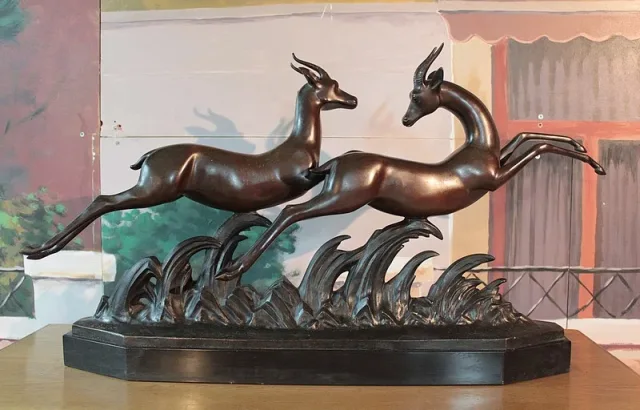 Gazelles en Bronze de L. ALLIOT  XXeme