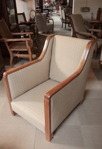 Fauteuil Art-Déco en Hêtre Années 30/40