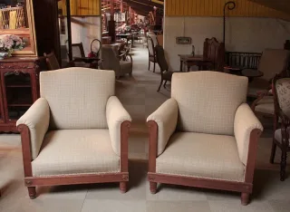 Paire de Fauteuils en Acajou XXeme