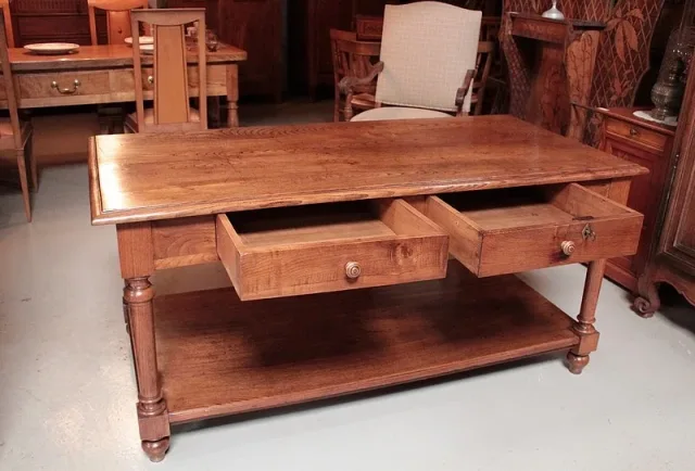 Table de Drapier en Chêne Début XXeme