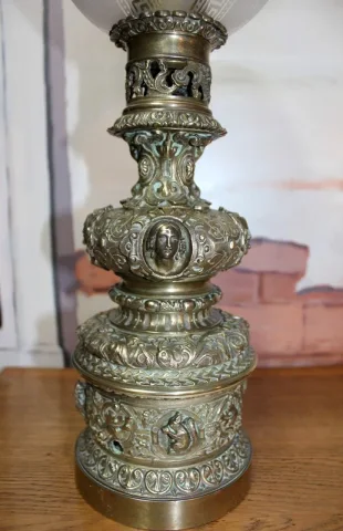 Paire de Lampes à Pétrole en Bronze XIXeme