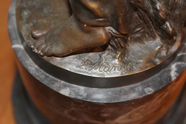 "Femme au Râteau" en Bronze Fin XIXeme