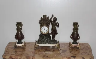 Garniture de Cheminée en Régule XXeme
