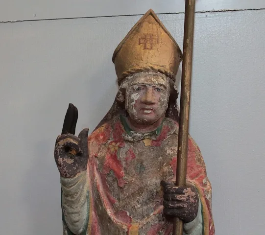 Statue de St-Nicolas en Chêne XVIIIeme