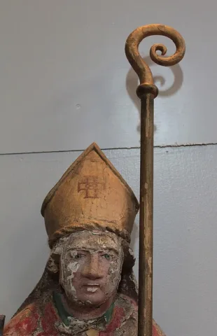 Statue de St-Nicolas en Chêne XVIIIeme