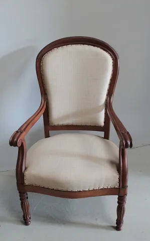 Paire de Fauteuils L Philippe en Acajou XIXeme