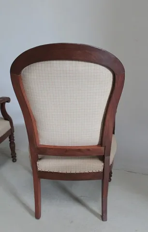 Paire de Fauteuils L Philippe en Acajou XIXeme