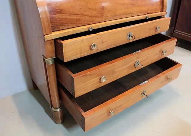 Commode-Bureau Empire en Merisier XIXeme