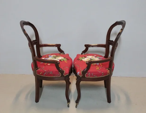 Paire de Fauteuils NAPOLEON III en Acajou XIXeme