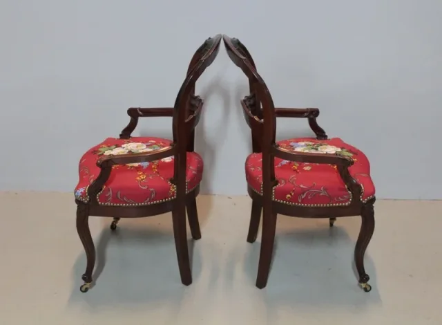 Paire de Fauteuils NAPOLEON III en Acajou XIXeme