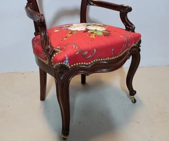 Paire de Fauteuils NAPOLEON III en Acajou XIXeme