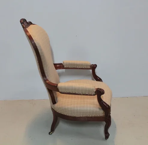 Fauteuil NAPOLEON III en Acajou XIXeme