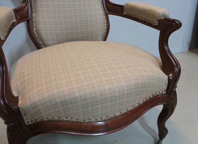 Fauteuil NAPOLEON III en Acajou XIXeme