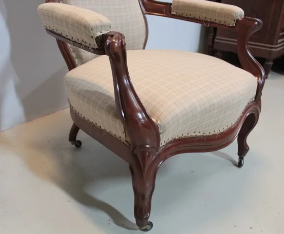 Fauteuil NAPOLEON III en Acajou XIXeme