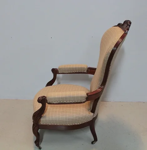 Fauteuil NAPOLEON III en Acajou XIXeme