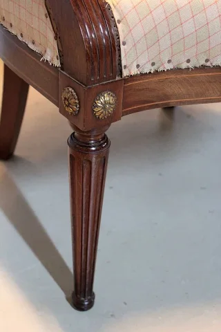 Paire de Fauteuils Louis XVI en Acajou  XIXeme