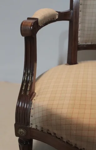 Paire de Fauteuils Louis XVI en Acajou  XIXeme