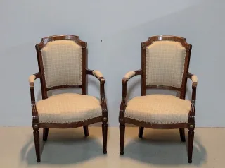 PAIR OF LOUIS XVI STYLE ARMCHAIRS