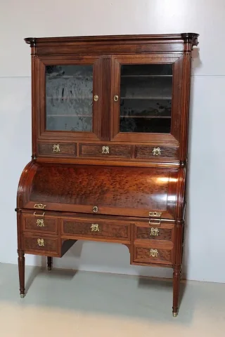 Bureau-Cylindre Bibliothèque Louis XVI en Acajou XVIIIe