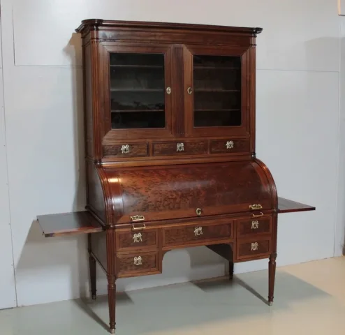 Bureau-Cylindre Bibliothèque Louis XVI en Acajou XVIIIe