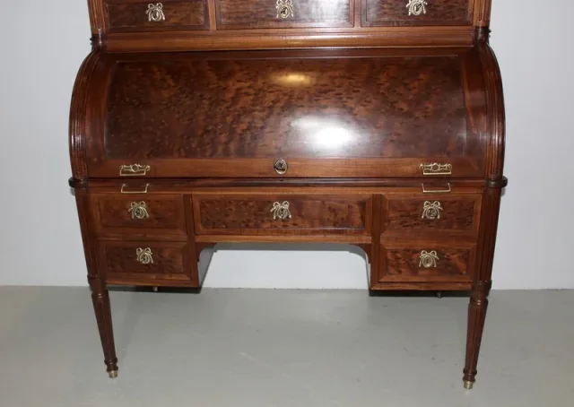 Bureau-Cylindre Bibliothèque Louis XVI en Acajou XVIIIe