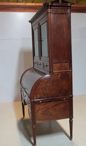 Bureau-Cylindre Bibliothèque Louis XVI en Acajou XVIIIe