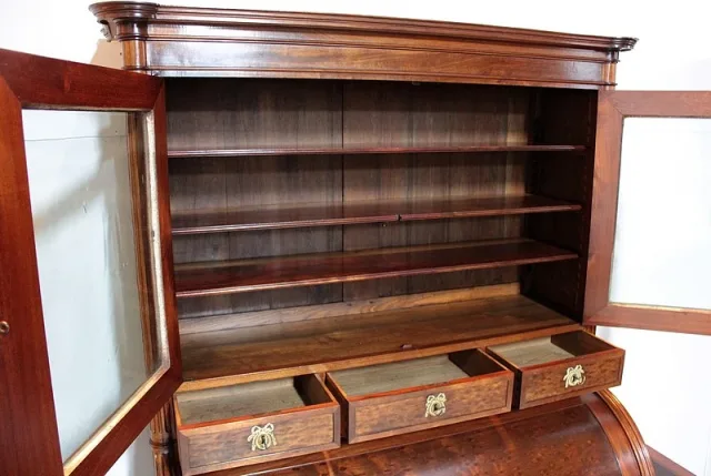 Bureau-Cylindre Bibliothèque Louis XVI en Acajou XVIIIe