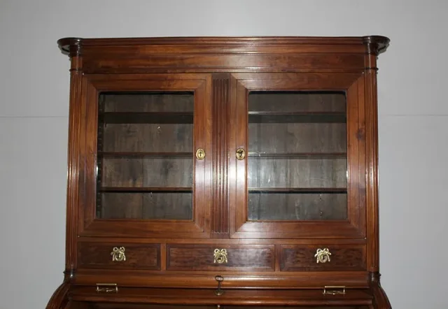 Bureau-Cylindre Bibliothèque Louis XVI en Acajou XVIIIe