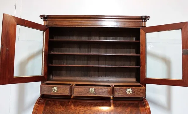 Bureau-Cylindre Bibliothèque Louis XVI en Acajou XVIIIe