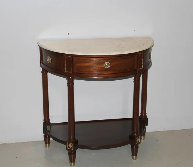 Console Louis XVI demi-lune en Acajou  XVIIIeme