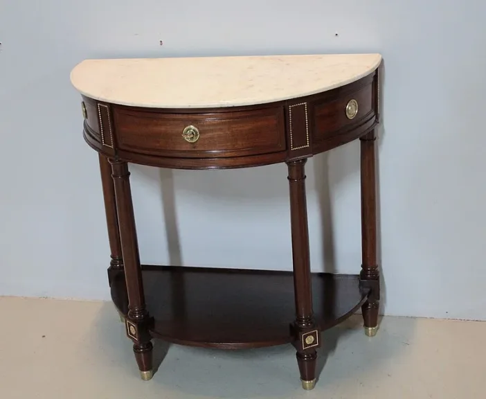 Console Louis XVI demi-lune en Acajou  XVIIIeme