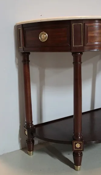 Console Louis XVI demi-lune en Acajou  XVIIIeme