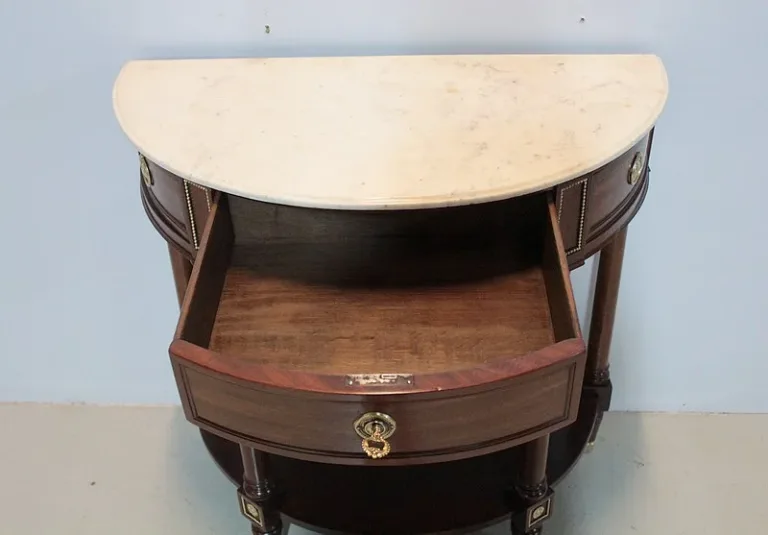 Console Louis XVI demi-lune en Acajou  XVIIIeme