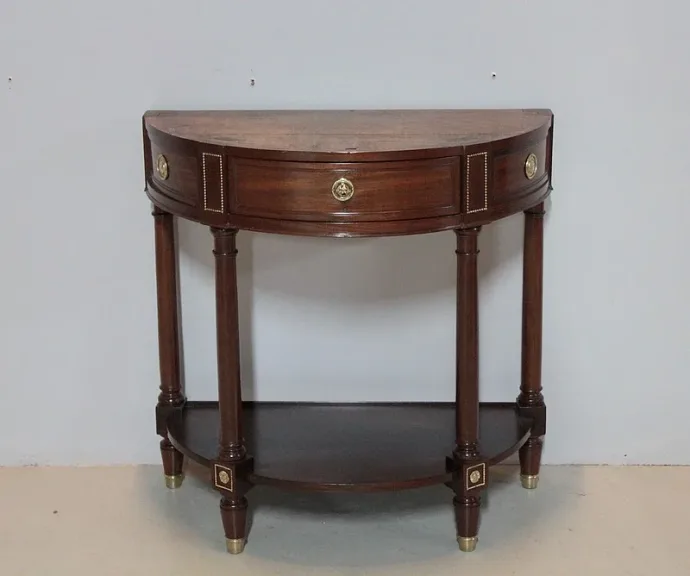 Console Louis XVI demi-lune en Acajou  XVIIIeme