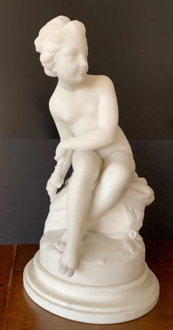 Psyché , Sculpture En Marbre Signé Falconet