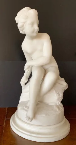 Psyché , Sculpture En Marbre Signé Falconet