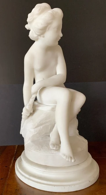 Psyché , Sculpture En Marbre Signé Falconet