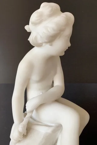 Psyché , Sculpture En Marbre Signé Falconet
