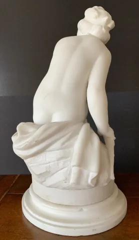 Psyché , Sculpture En Marbre Signé Falconet