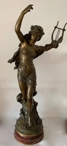 Danseuse la lyre , sculpture en bronze