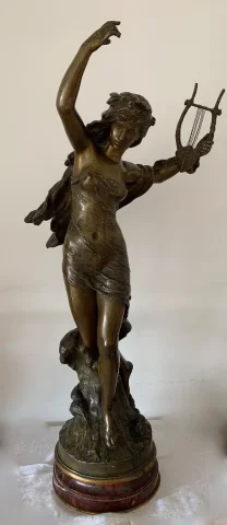 Danseuse la lyre , sculpture en bronze